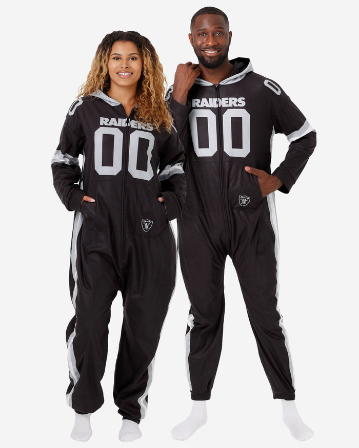 FOCO Las Vegas Raiders NFL Plaid One Piece Pajamas