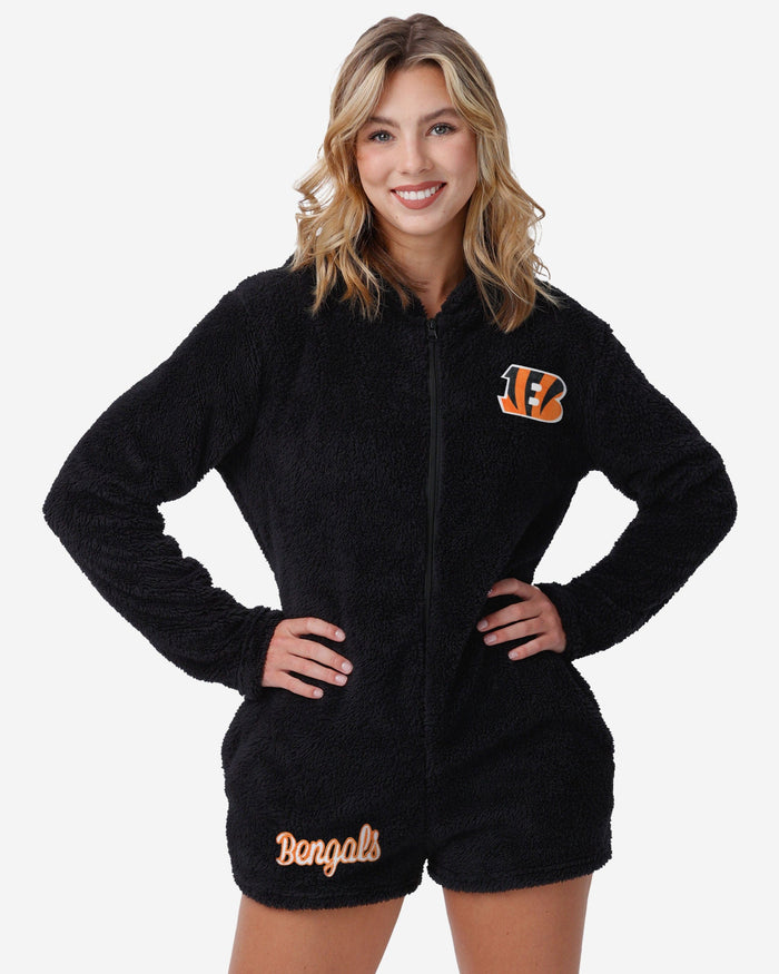 Cincinnati Bengals Womens Short Cozy One Piece Pajamas FOCO S - FOCO.com