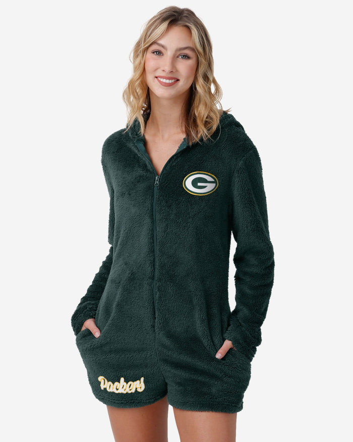 Green Bay Packers Womens Short Cozy One Piece Pajamas FOCO S - FOCO.com