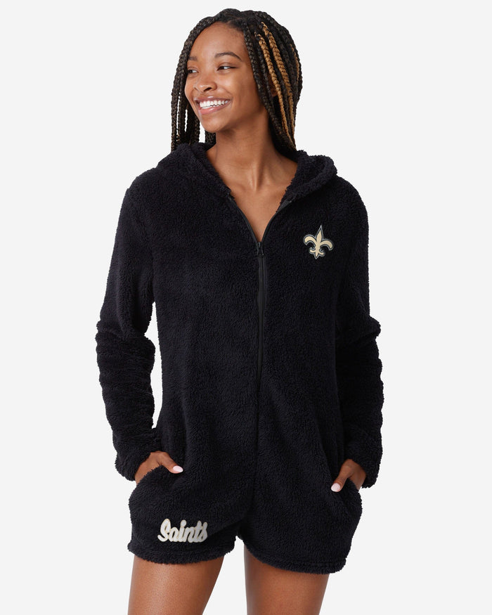 New Orleans Saints Womens Short Cozy One Piece Pajamas FOCO S - FOCO.com