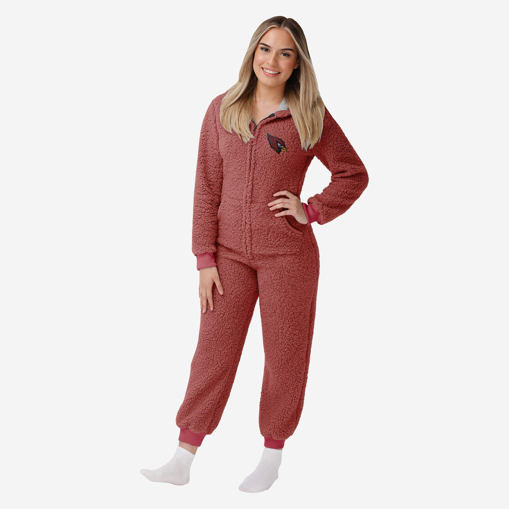 Arizona Cardinals Womens Sherpa One Piece Pajamas FOCO S - FOCO.com