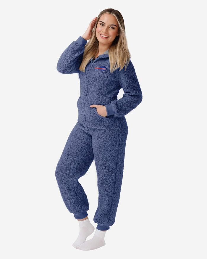 Buffalo Bills Womens Sherpa One Piece Pajamas FOCO S - FOCO.com
