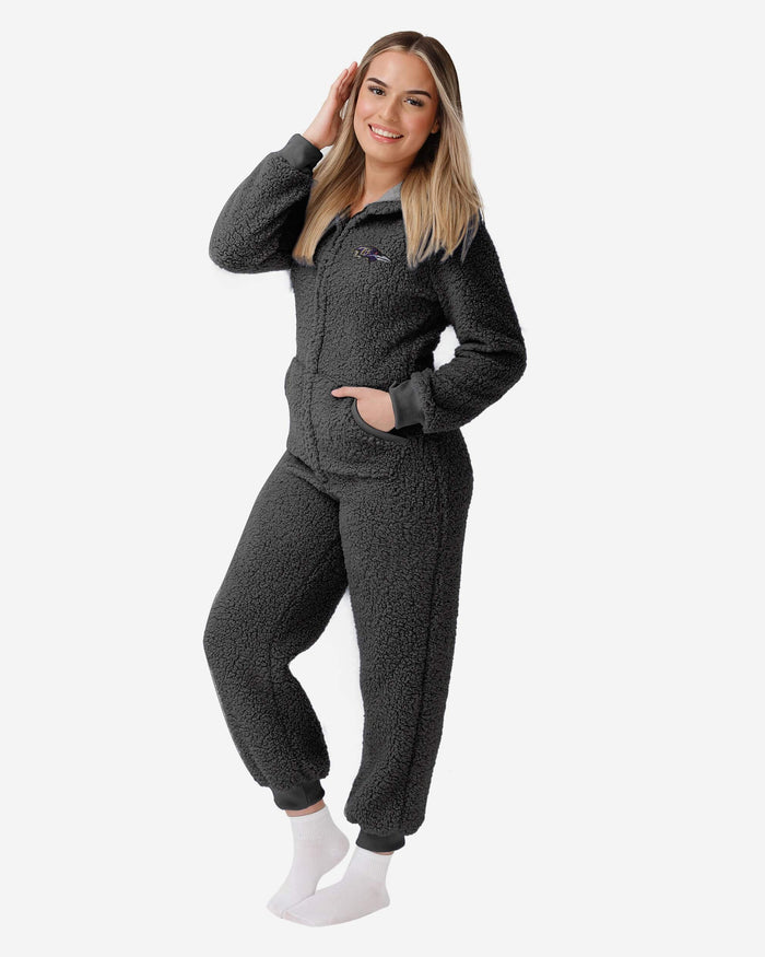 Baltimore Ravens Womens Sherpa One Piece Pajamas FOCO S - FOCO.com