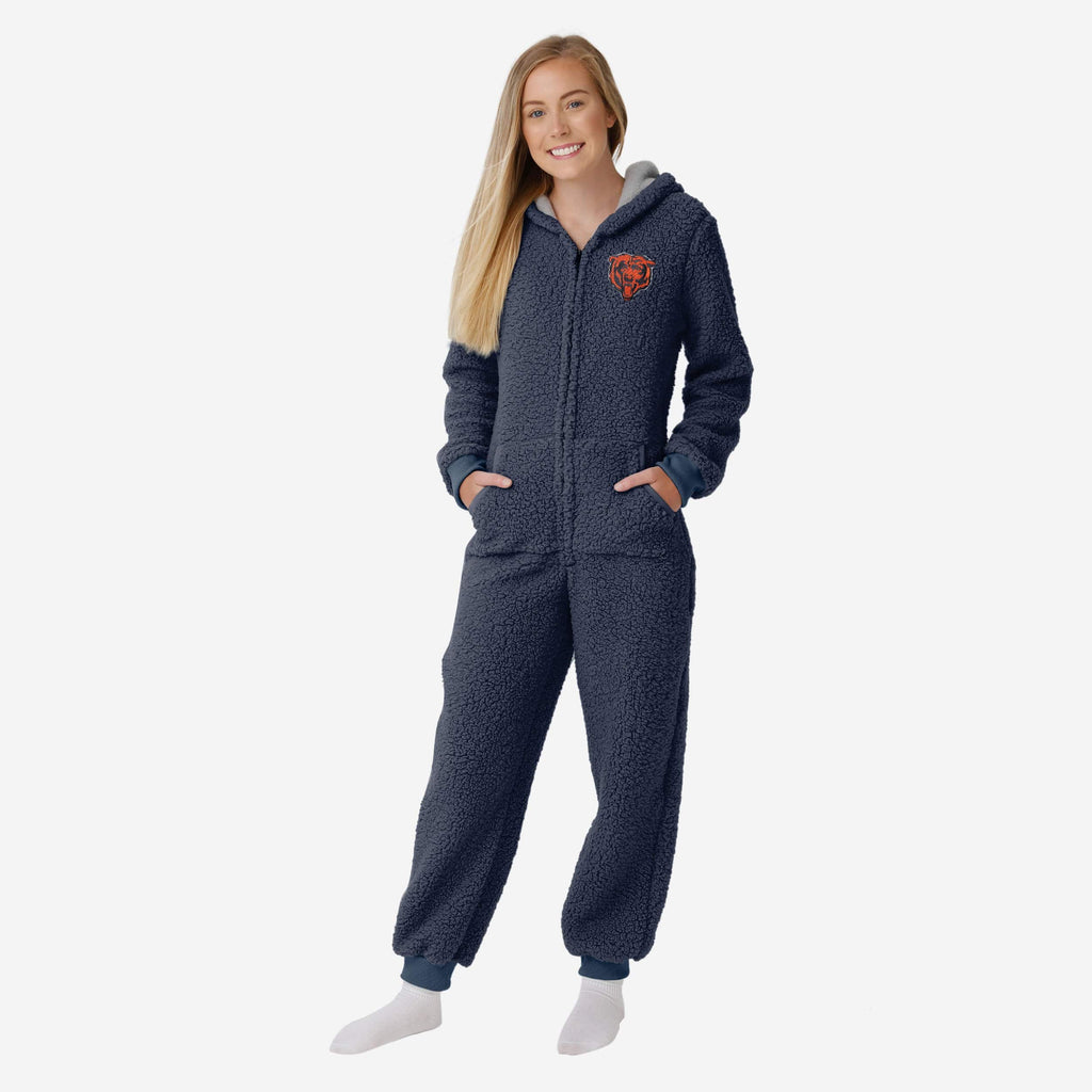 Chicago Bears Womens Sherpa One Piece Pajamas FOCO S - FOCO.com
