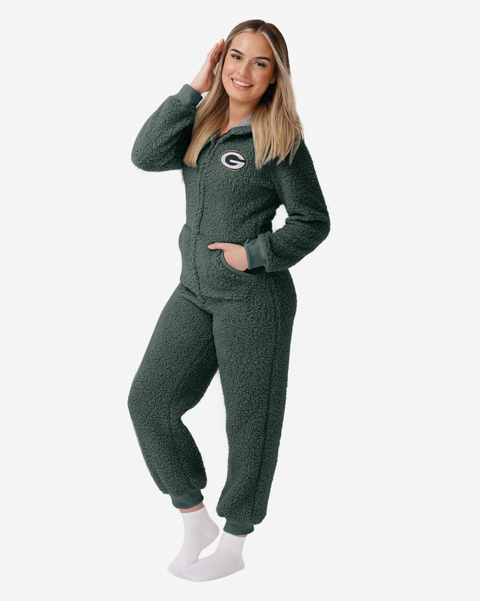 Green Bay Packers Womens Sherpa One Piece Pajamas FOCO S - FOCO.com