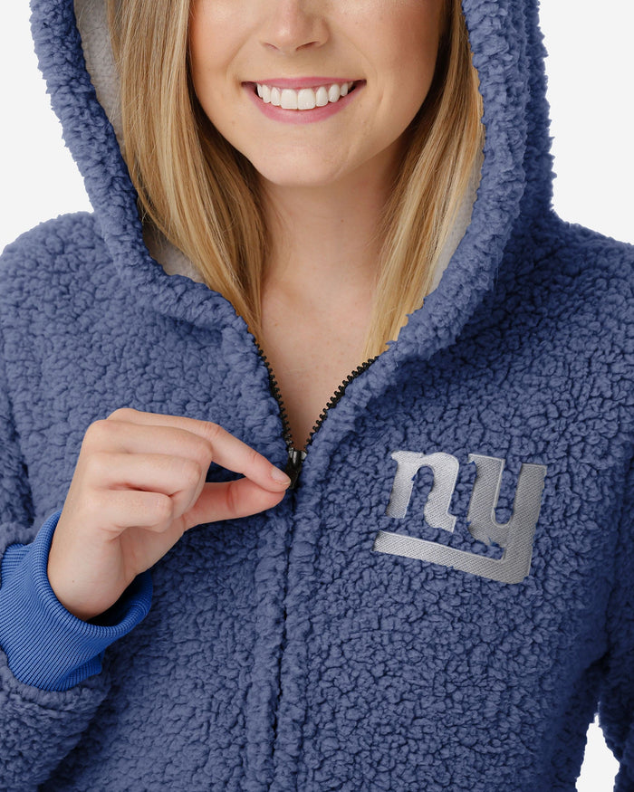 New York Giants Womens Sherpa One Piece Pajamas FOCO - FOCO.com