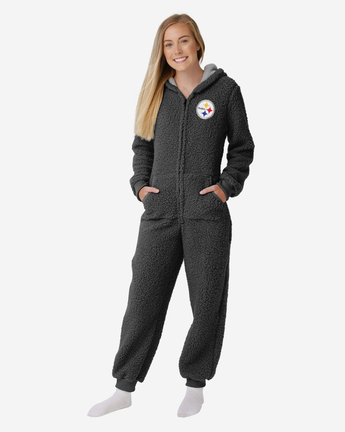 Pittsburgh Steelers Womens Sherpa One Piece Pajamas FOCO S - FOCO.com