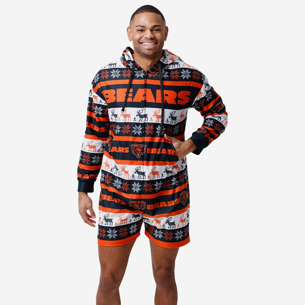 Chicago Bears Ugly Short One Piece Pajamas FOCO S - FOCO.com