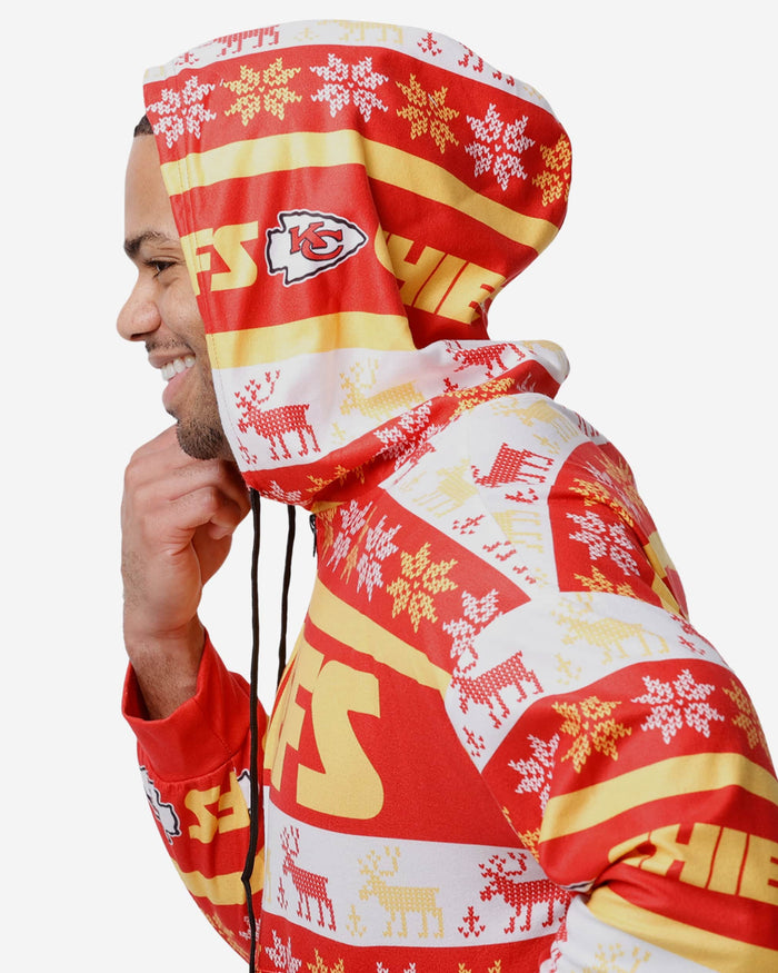 Kansas City Chiefs Ugly Short One Piece Pajamas FOCO - FOCO.com