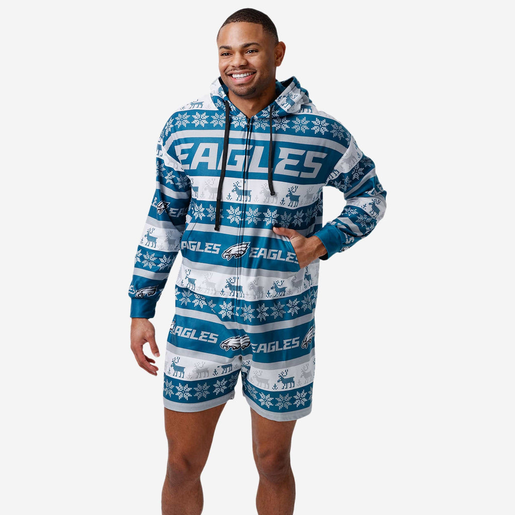 Philadelphia Eagles Ugly Short One Piece Pajamas FOCO S - FOCO.com