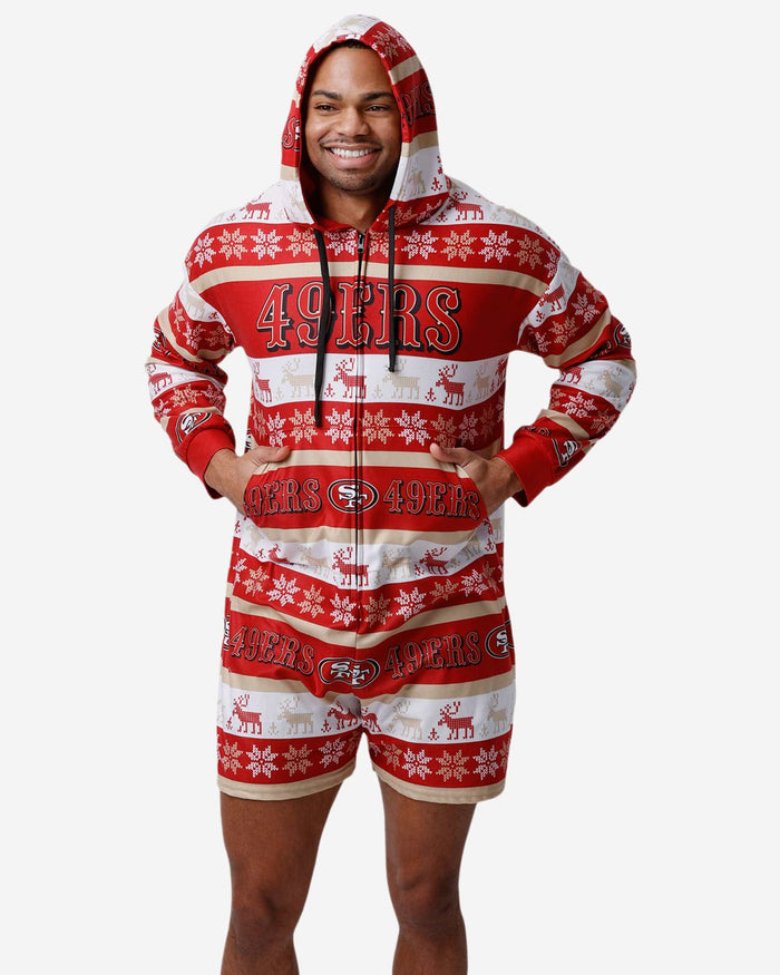 San Francisco 49ers Ugly Short One Piece Pajamas FOCO S - FOCO.com