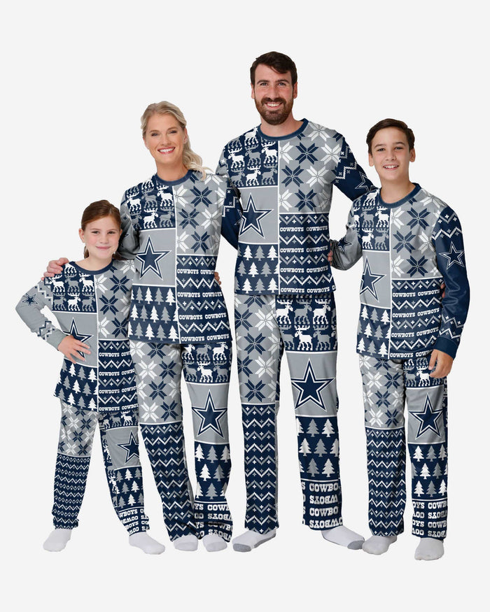 Dallas Cowboys Youth Busy Block Family Holiday Pajamas FOCO - FOCO.com