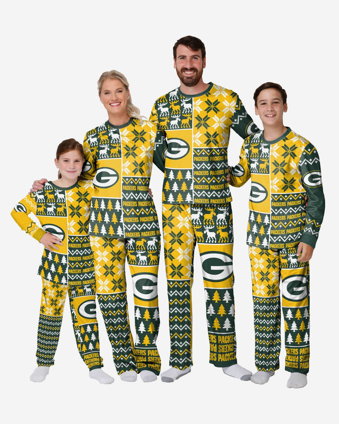 Green Bay Packers Toddler Busy Block Family Holiday Pajamas FOCO - FOCO.com