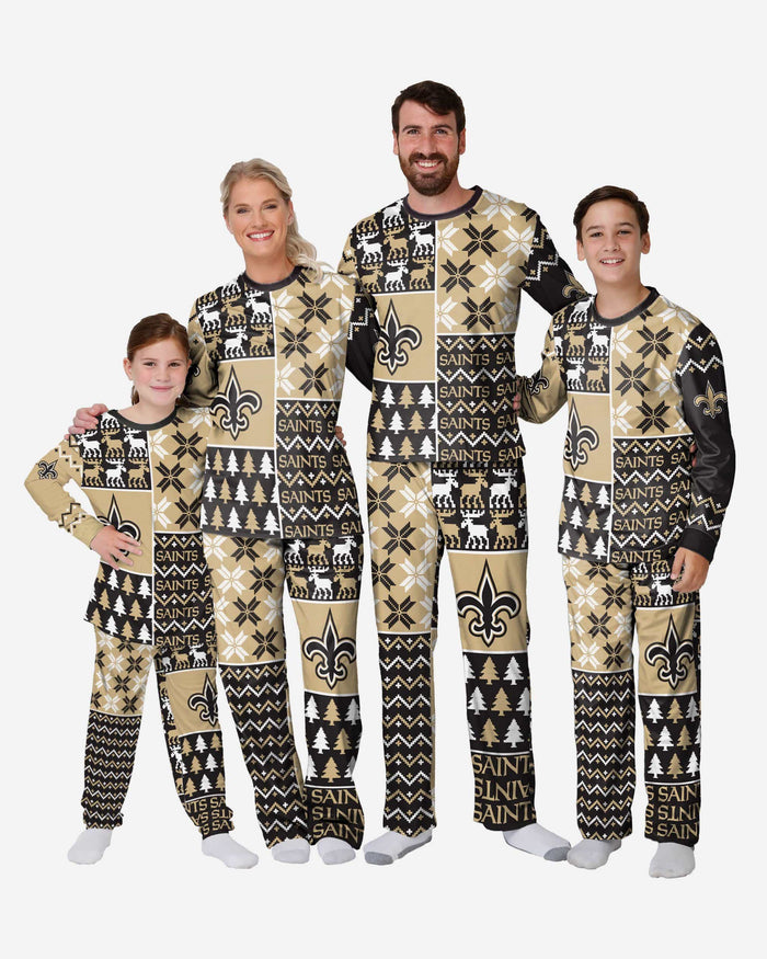 New Orleans Saints Toddler Busy Block Family Holiday Pajamas FOCO - FOCO.com