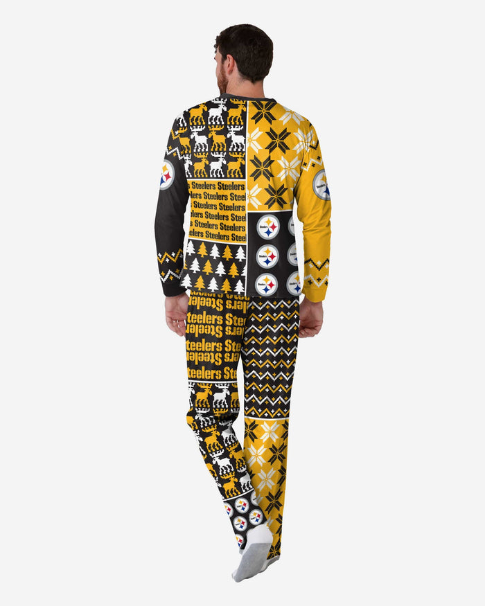 Pittsburgh Steelers Mens Busy Block Family Holiday Pajamas FOCO - FOCO.com