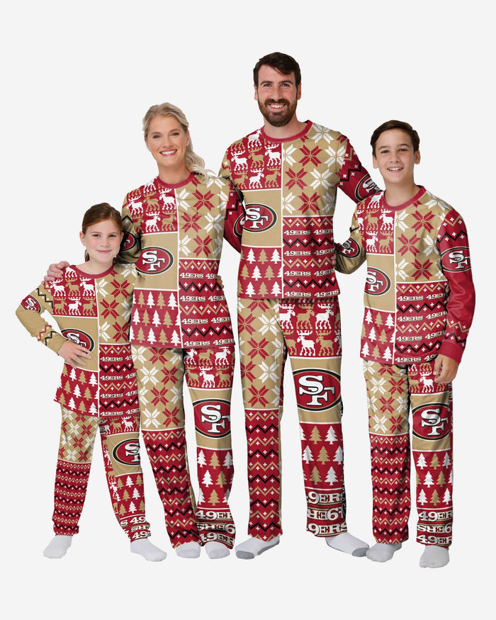 San Francisco 49ers Infant Busy Block Family Holiday Pajamas FOCO - FOCO.com
