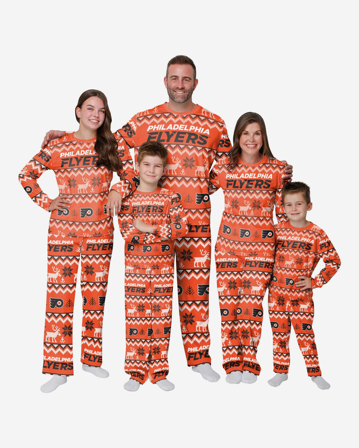 Philadelphia Flyers Mens Ugly Pattern Family Holiday Pajamas FOCO - FOCO.com