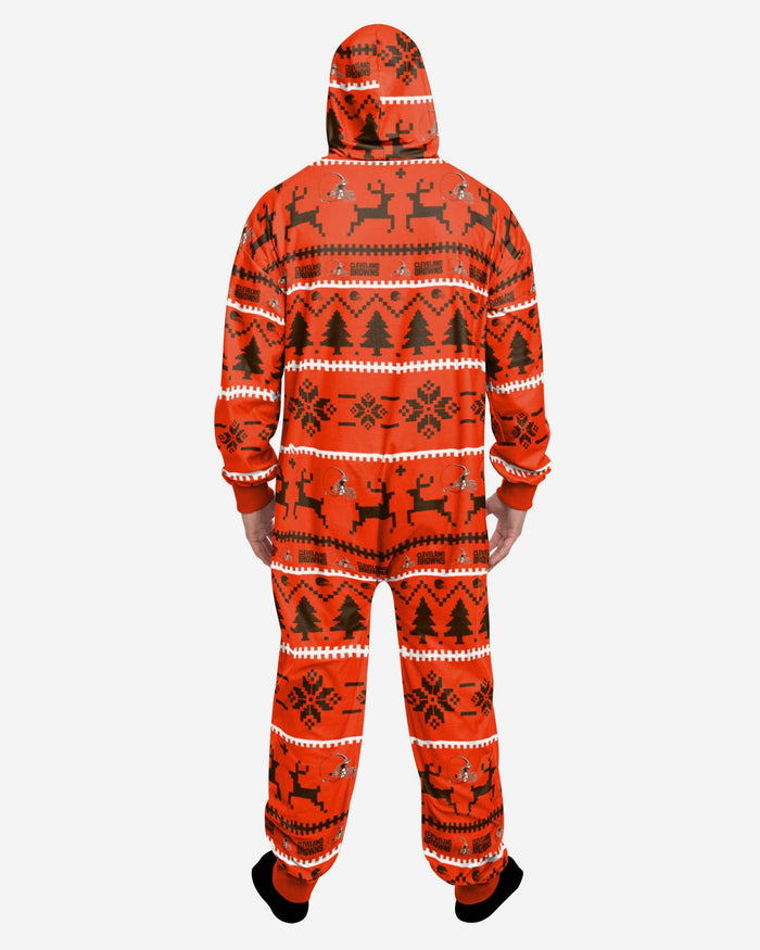 Cleveland Browns Holiday One Piece Pajamas FOCO - FOCO.com