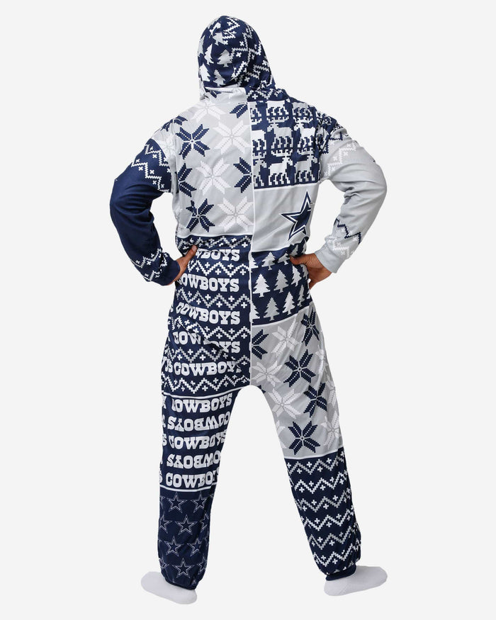 Dallas Cowboys Busy Block One Piece Pajamas FOCO - FOCO.com