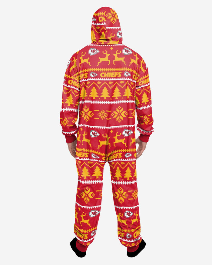 Kansas City Chiefs Holiday One Piece Pajamas FOCO - FOCO.com