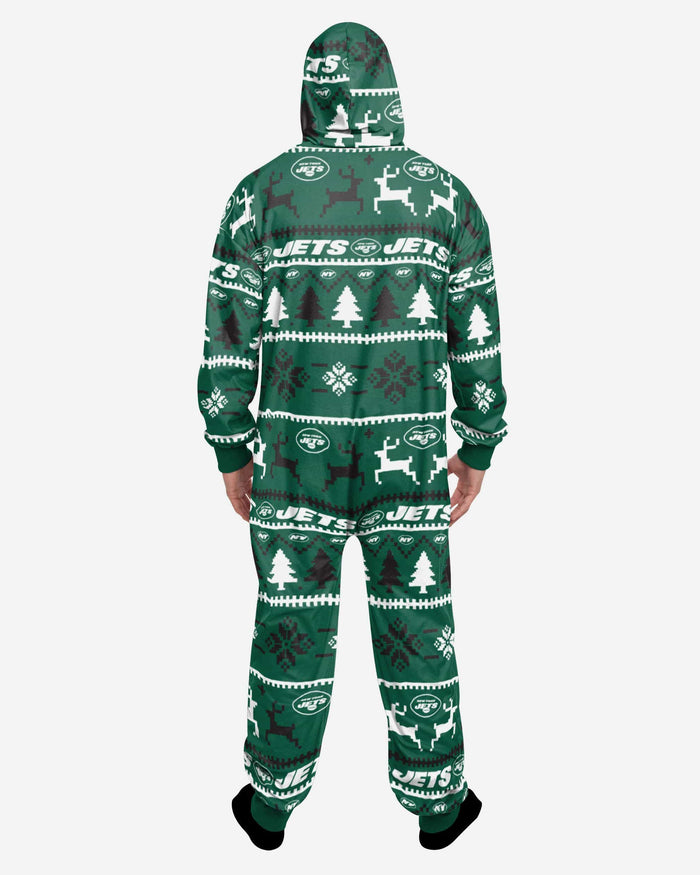 New York Jets Holiday One Piece Pajamas FOCO - FOCO.com