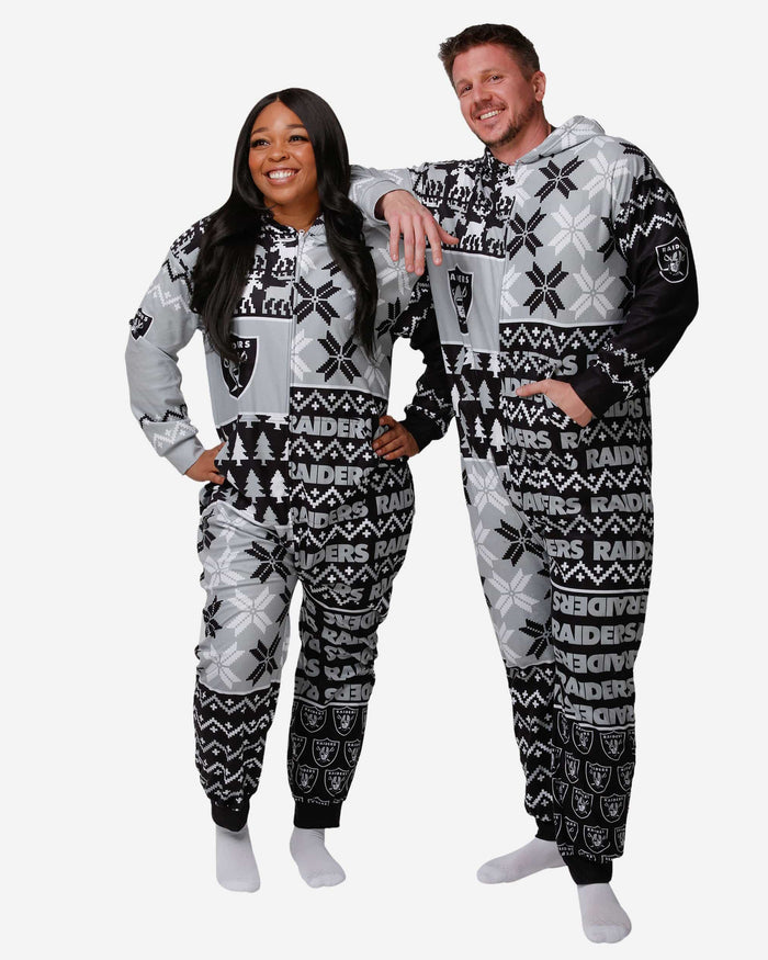 Las Vegas Raiders Busy Block One Piece Pajamas FOCO S - FOCO.com