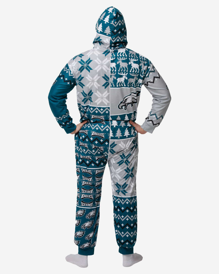 Philadelphia Eagles Busy Block One Piece Pajamas FOCO - FOCO.com