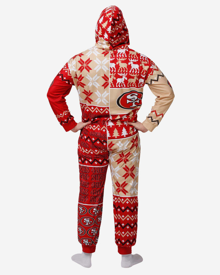 San Francisco 49ers Busy Block One Piece Pajamas FOCO - FOCO.com