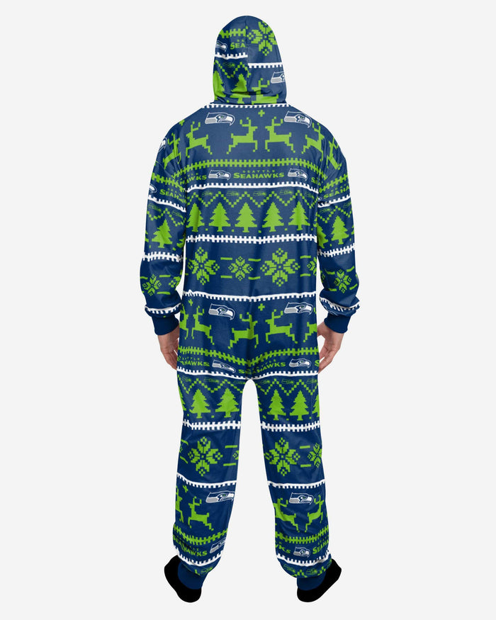 Seattle Seahawks Holiday One Piece Pajamas FOCO - FOCO.com