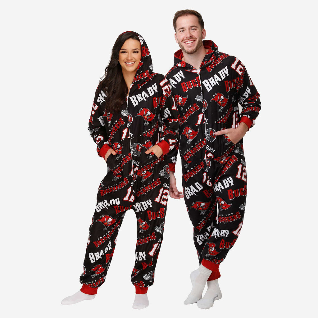 Tampa Bay Buccaneers Tom Brady One Piece Pajamas FOCO S - FOCO.com
