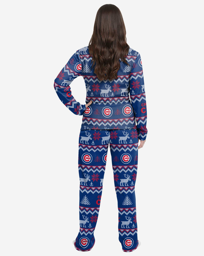 Chicago Cubs Womens Ugly Pattern Family Holiday Pajamas FOCO - FOCO.com