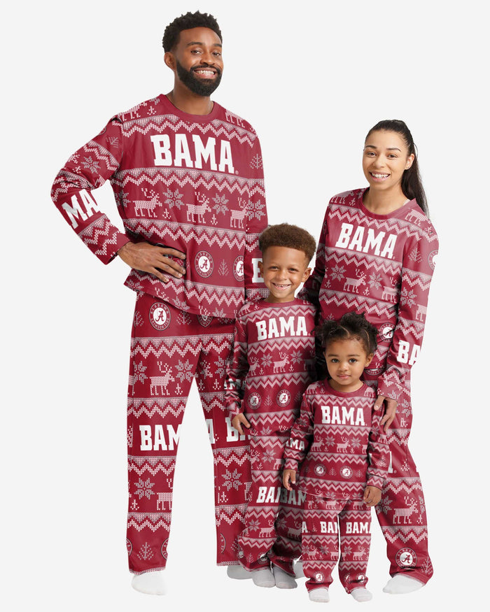 Alabama Crimson Tide Womens Ugly Pattern Family Holiday Pajamas FOCO - FOCO.com