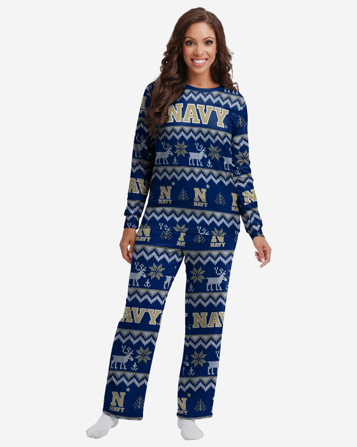 Navy Midshipmen Womens Ugly Pattern Family Holiday Pajamas FOCO S - FOCO.com