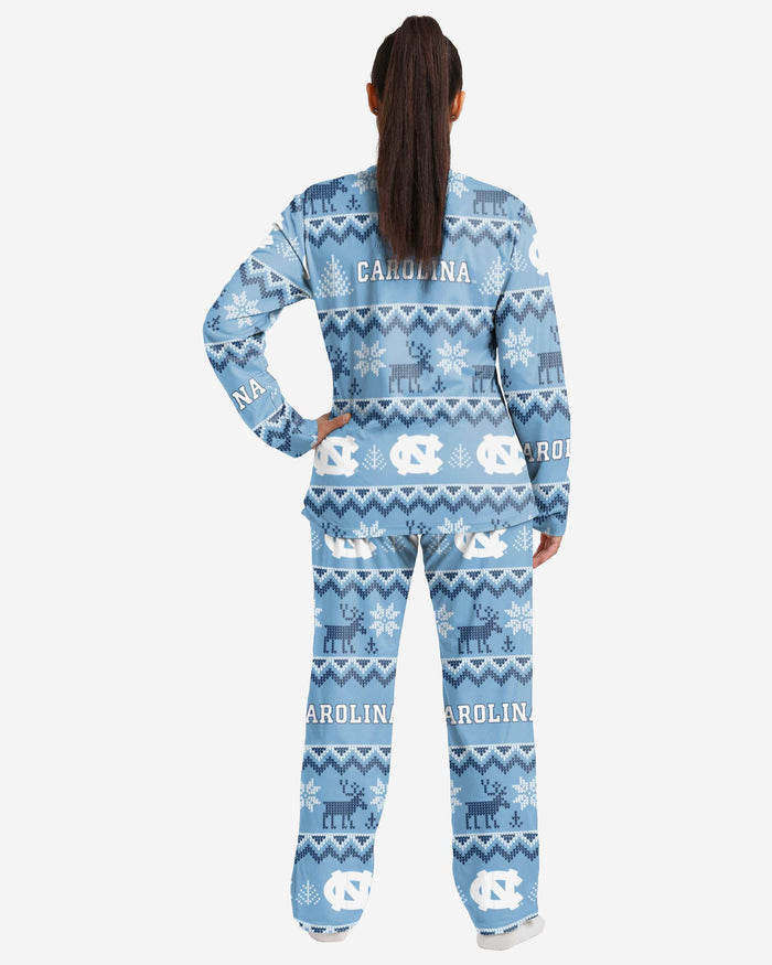 North Carolina Tar Heels Womens Ugly Pattern Family Holiday Pajamas FOCO - FOCO.com