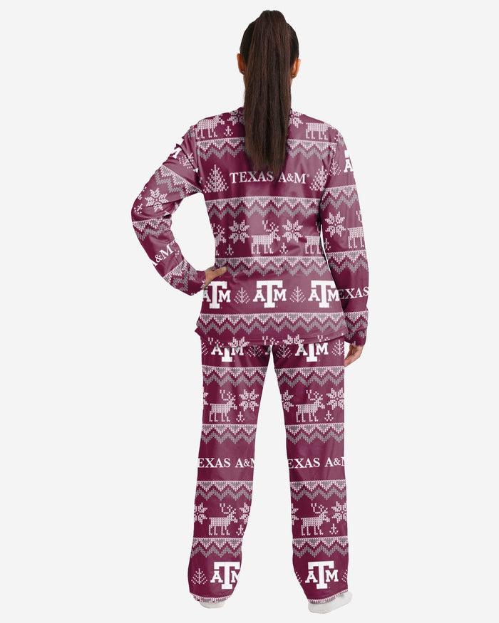 Texas A&M Aggies Womens Ugly Pattern Family Holiday Pajamas FOCO - FOCO.com