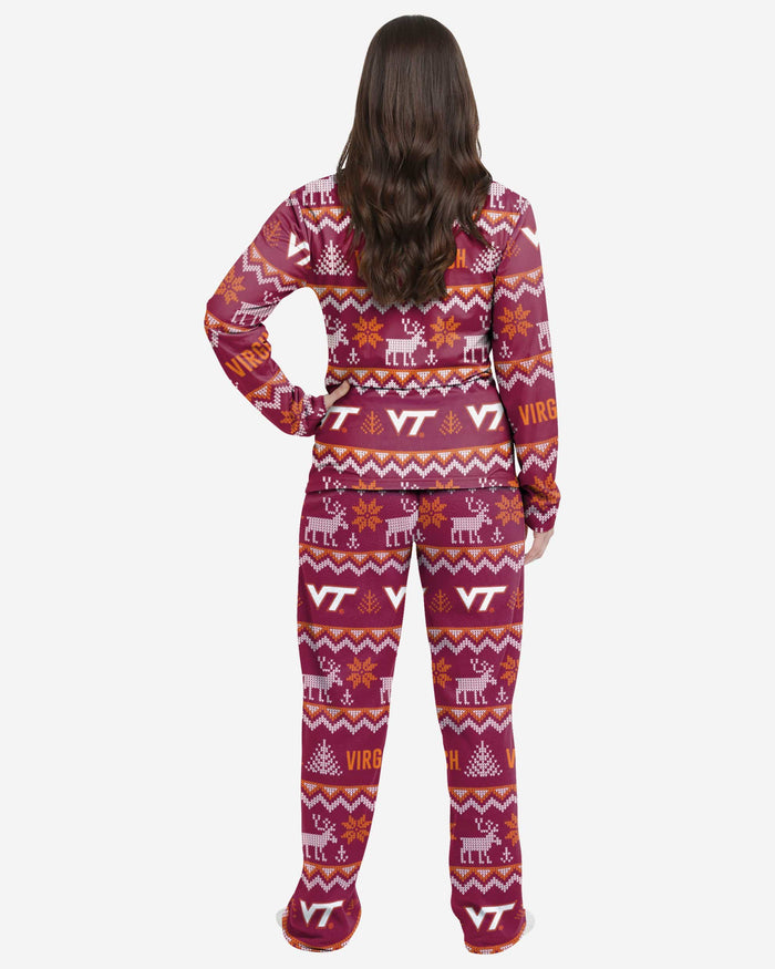 Virginia Tech Hokies Womens Ugly Pattern Family Holiday Pajamas FOCO - FOCO.com