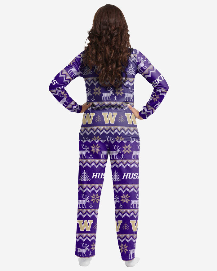 Washington Huskies Womens Ugly Pattern Family Holiday Pajamas FOCO - FOCO.com