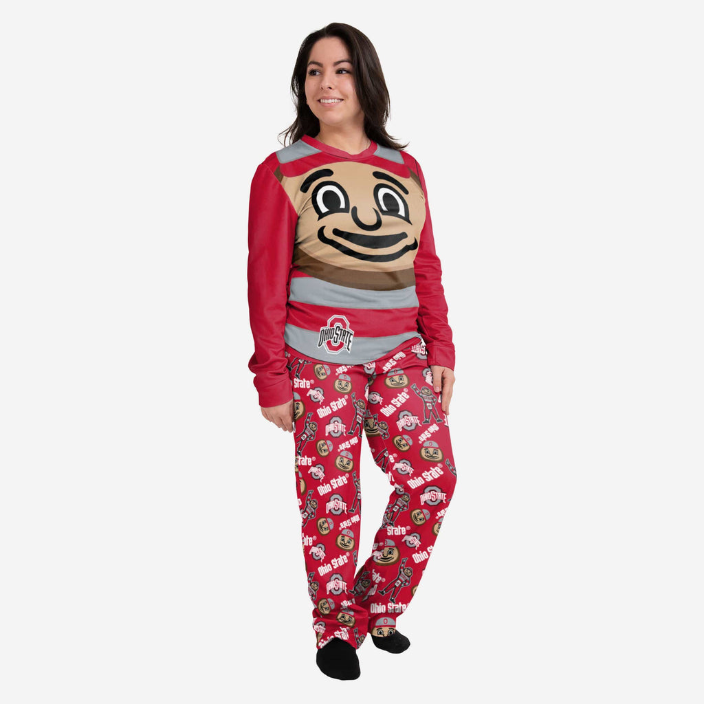 Brutus Buckeye Ohio State Buckeyes Womens Mascot Pajamas FOCO S - FOCO.com