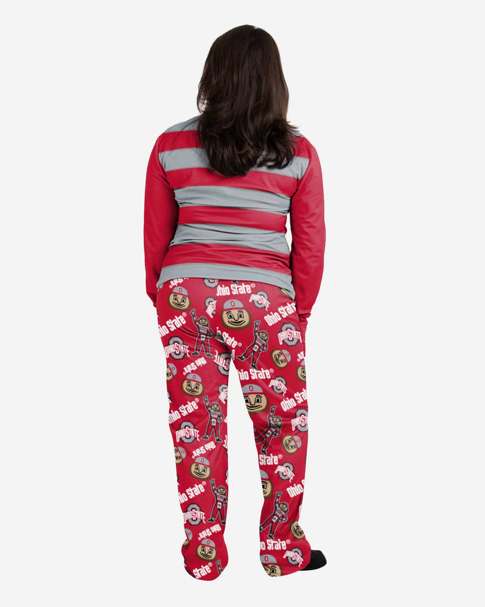 Brutus Buckeye Ohio State Buckeyes Womens Mascot Pajamas FOCO - FOCO.com