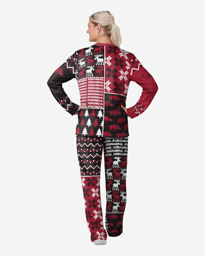 Arkansas Razorbacks Womens Busy Block Family Holiday Pajamas FOCO - FOCO.com