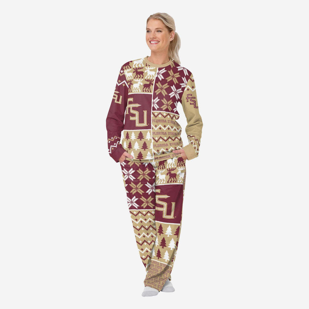 Florida State Seminoles Womens Busy Block Family Holiday Pajamas FOCO S - FOCO.com