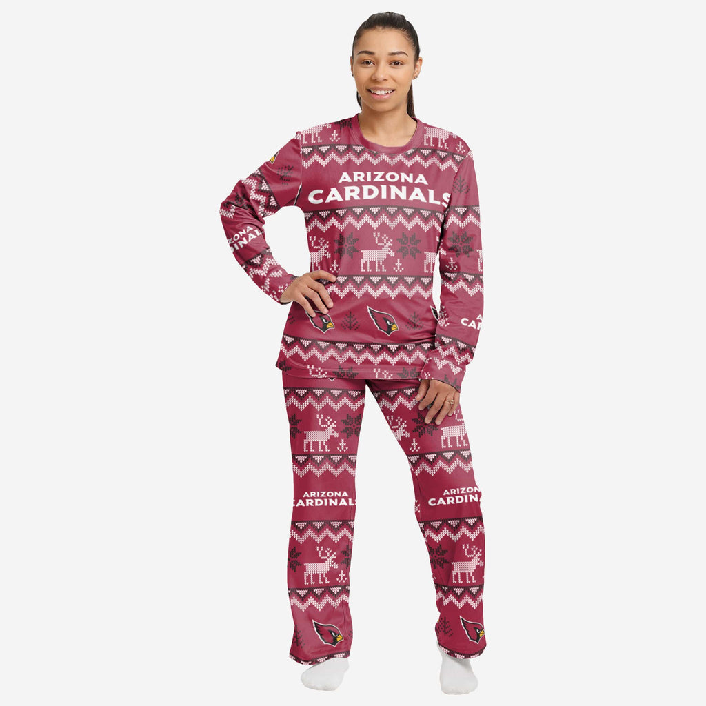 Arizona Cardinals Womens Ugly Pattern Family Holiday Pajamas FOCO S - FOCO.com