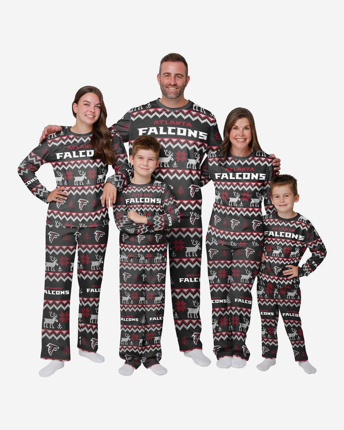 Atlanta Falcons Womens Ugly Pattern Family Holiday Pajamas FOCO - FOCO.com