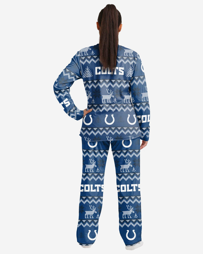 Indianapolis Colts Womens Ugly Pattern Family Holiday Pajamas FOCO - FOCO.com