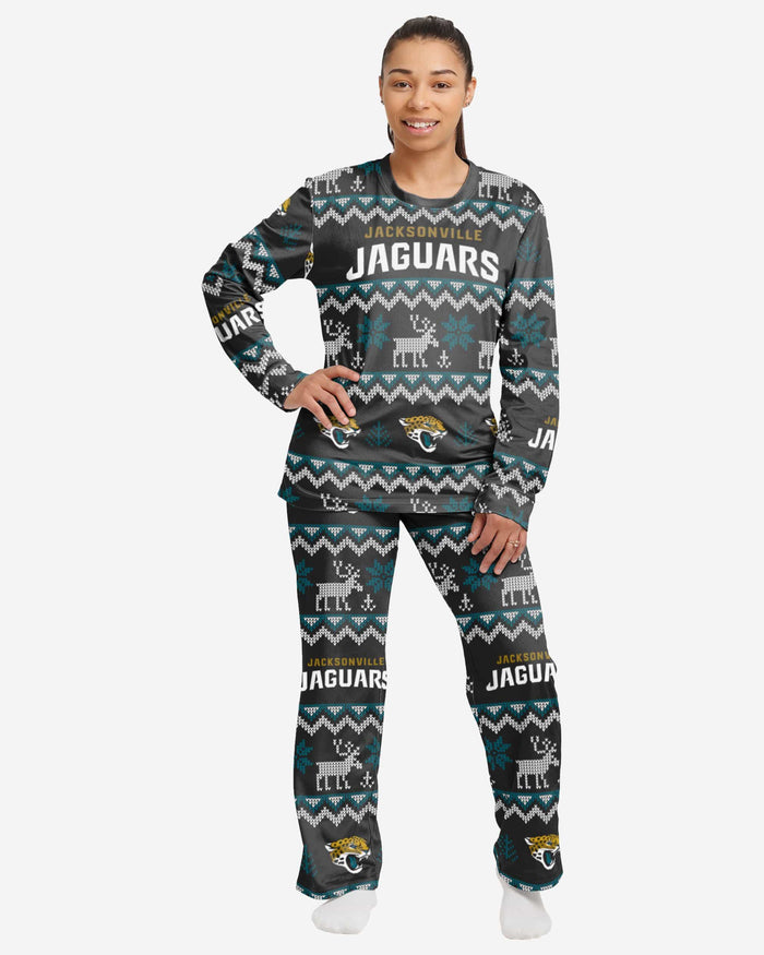 Jacksonville Jaguars Womens Ugly Pattern Family Holiday Pajamas FOCO S - FOCO.com