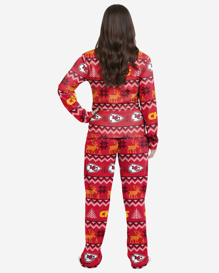 Kansas City Chiefs Womens Ugly Pattern Family Holiday Pajamas FOCO - FOCO.com