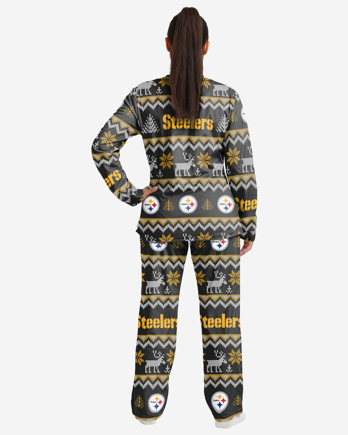 Pittsburgh Steelers Womens Ugly Pattern Family Holiday Pajamas FOCO - FOCO.com