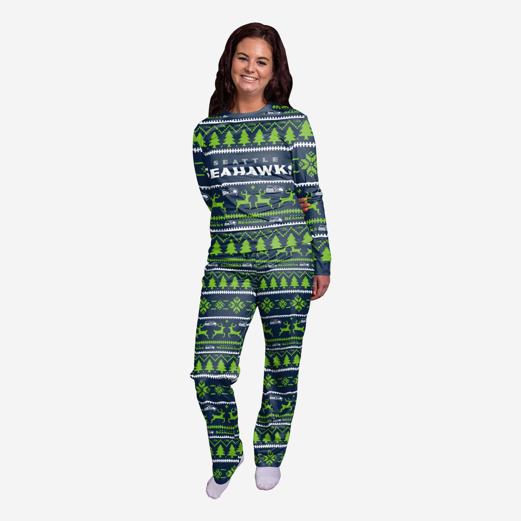 Seattle Seahawks Womens Family Holiday Pajamas FOCO S - FOCO.com