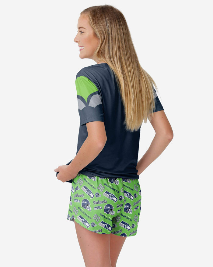 Seattle Seahawks Womens Gameday Ready Pajama Set FOCO - FOCO.com