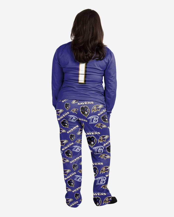 Poe Baltimore Ravens Womens Mascot Pajamas FOCO - FOCO.com